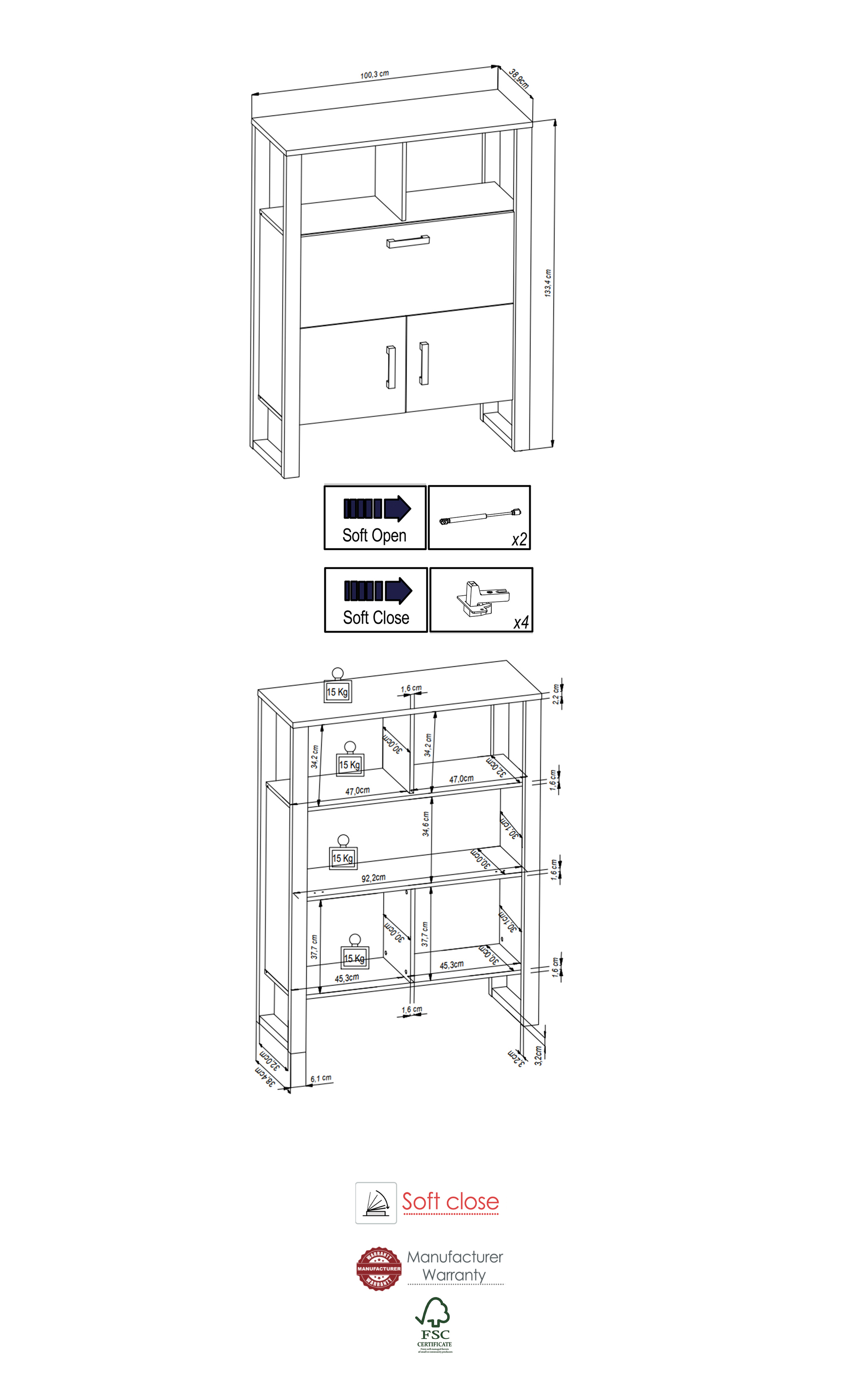 Vitrine (Barfachelement) NORDI