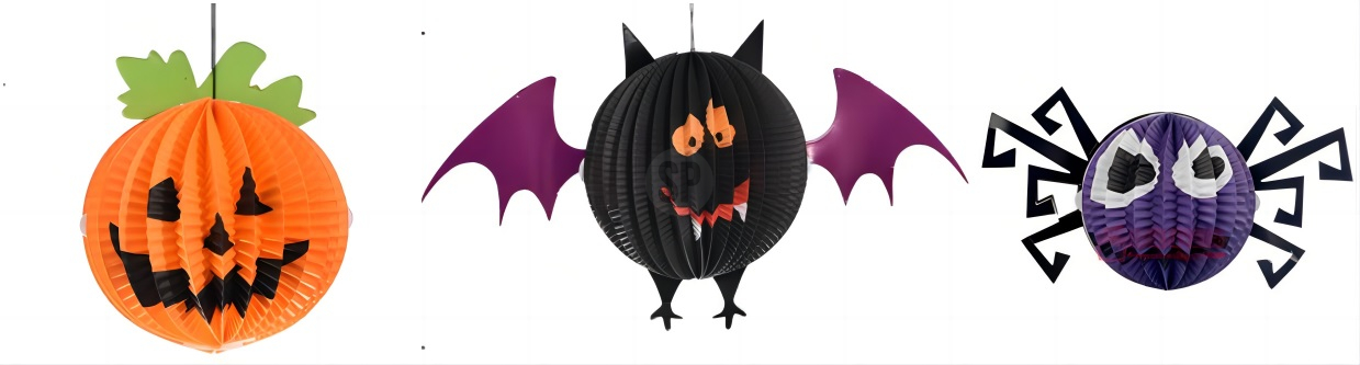 Lampion Papier mit Halloweenfigur HALLOWEEN