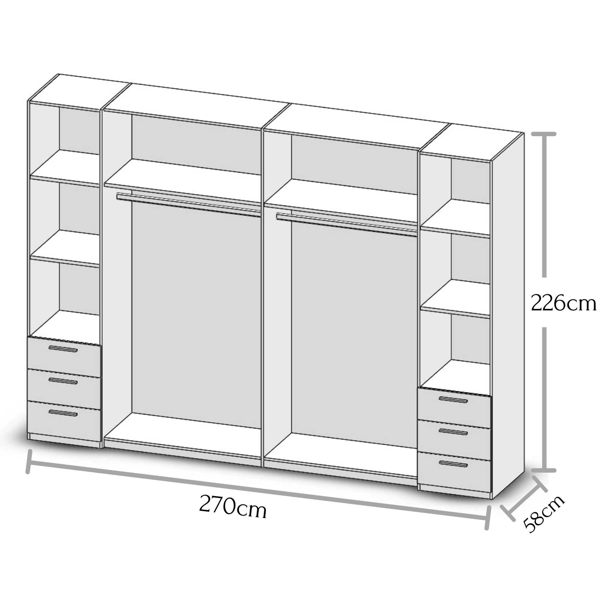 Dreh-und Schwebetürenschrank STORE