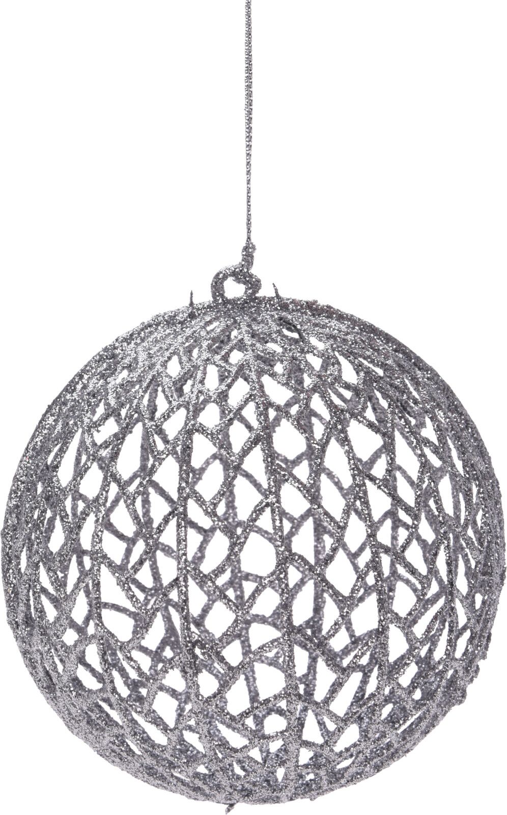 Weihnachtskugel Silber 9cm ORNAMENT