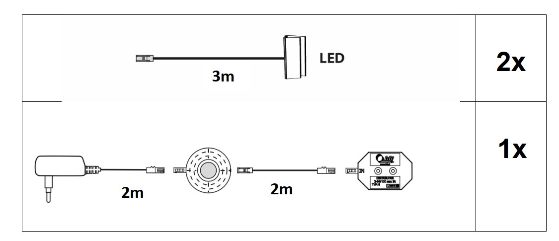 Glasbodenclips 2er-Set ADUA / SEBETA